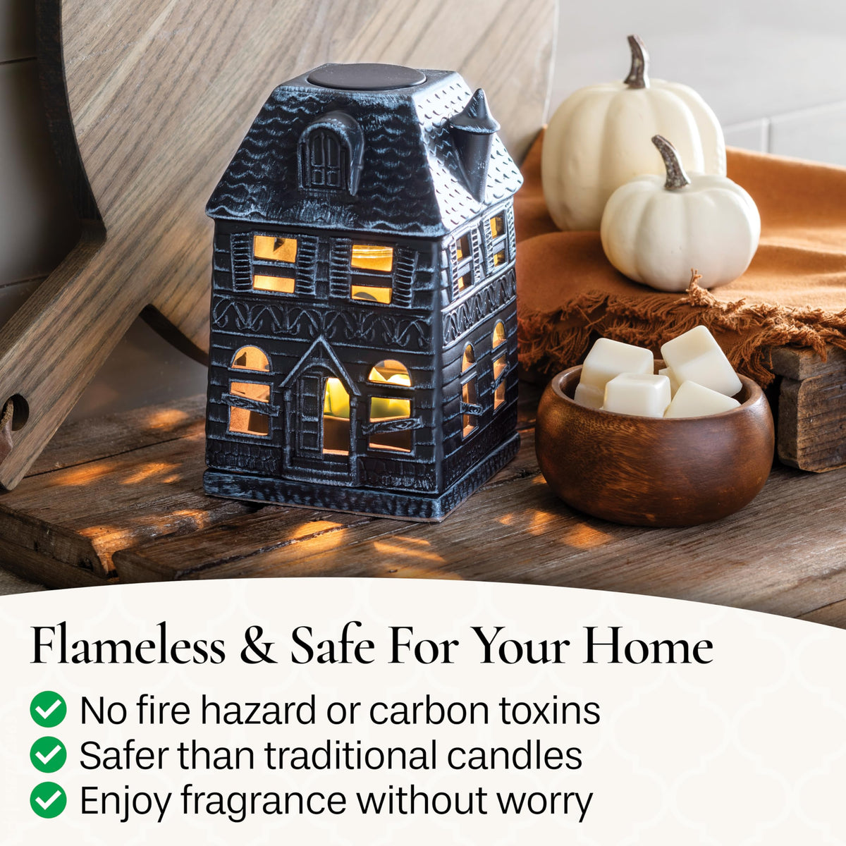 Candle Warmers Etc. Illumination Fragrance Warmer- Light-Up Warmer for Warming Scented Candle Wax Melts and Tarts or to Freshen Room, Jack O'Lantern