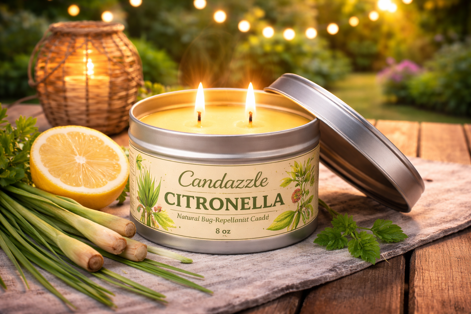Candazzle Citronella Tin- outdoors
